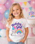 Birthday Girl Cat Shirt | Cute Cat Birthday Shirt | Rainbow Birthday Tee | Girls Birthday Outfit | Kawaii Birthday Shirt |