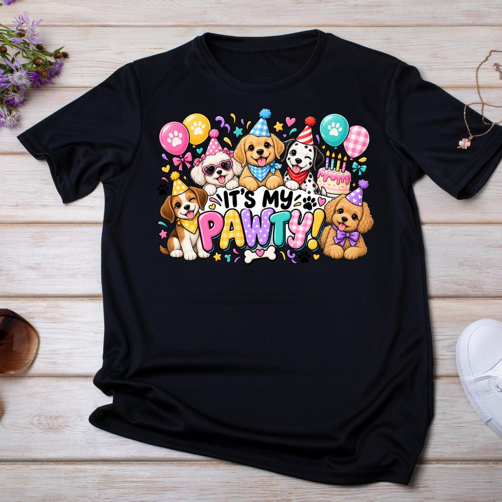 Puppy Birthday Shirt, It’s My Pawty Shirt, Dog Birthday Party Shirt, Puppy Party Birthday Girl Shirt, Cute Kids Birthday Tee