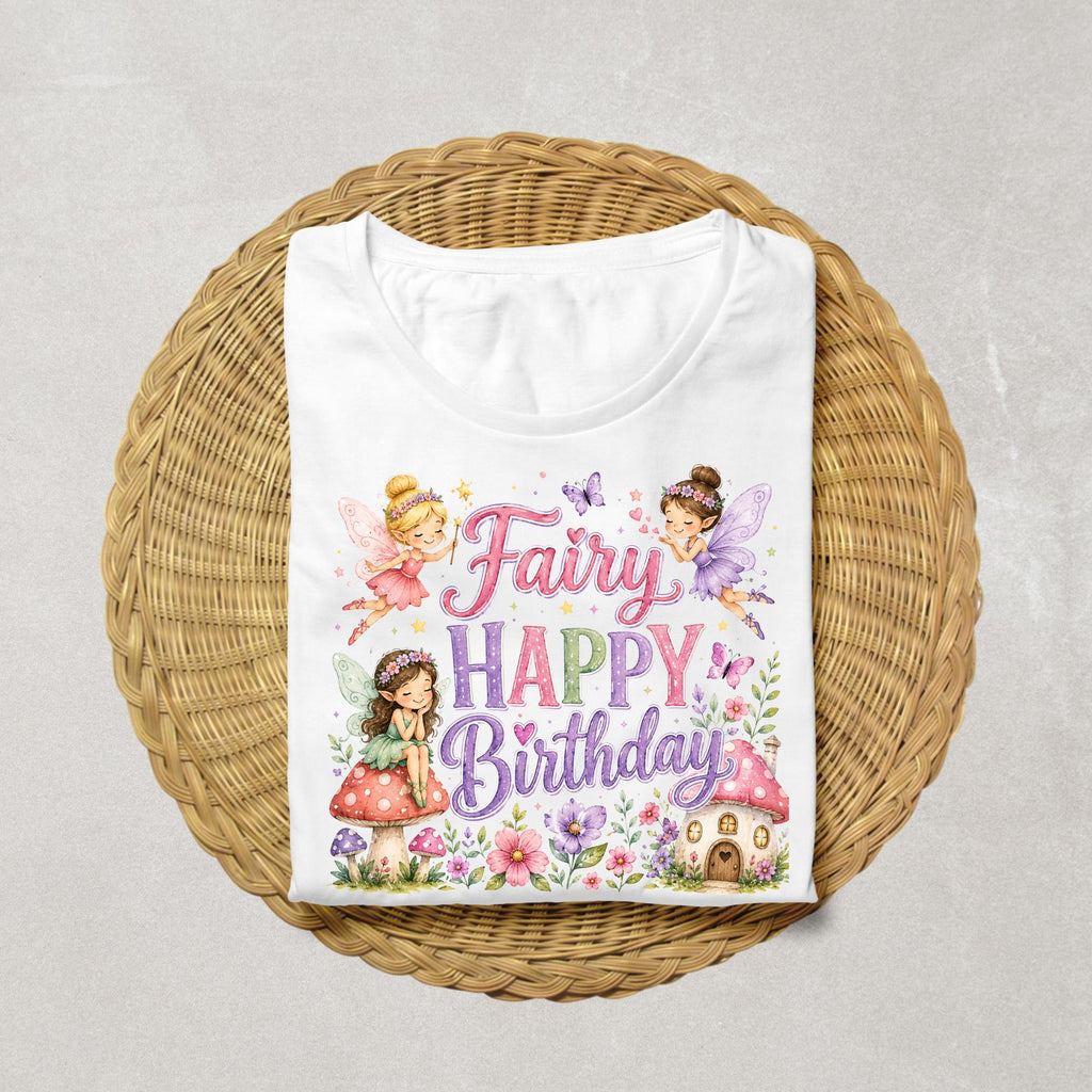 Fairy Birthday Shirt for Girls, Fairy Happy Birthday Shirt, Enchanted Garden Birthday Outfit, Woodland Fairy Party Tee, Girls Birthday Shirt