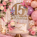 Personalized Sweet 15 Cake Topper | Butterfly Quinceañera Cake Topper | Floral 15th Birthday Topper | Custom Name Cake Topper | Mis Quince