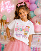 It's My Birthday I'm the Sweetest Shirt | Ice Cream Birthday Shirt | Girls Birthday Tee | Sweet Birthday Outfit | Pastel Birthday Party
