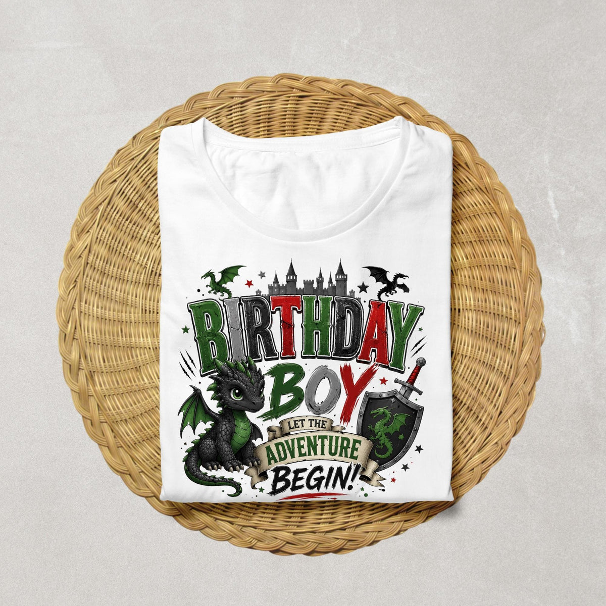 Dragon Birthday Boy Shirt | Dragon Birthday Shirt | Fantasy Birthday Outfit | Medieval Birthday Tee | Castle Dragon Birthday Party Shirt