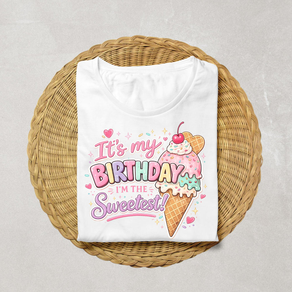 It's My Birthday I'm the Sweetest Shirt | Ice Cream Birthday Shirt | Girls Birthday Tee | Sweet Birthday Outfit | Pastel Birthday Party