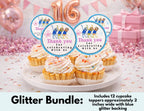 It’s All About You Girl Custom Birthday Cake Topper – Personalized Name & Age Topper, Glitter Shaker Cake Decoration | Birthday Cake Topper