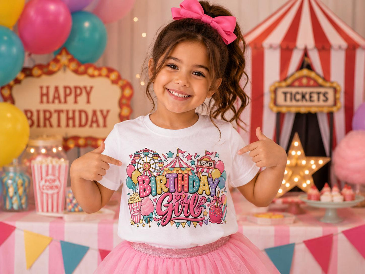 Carnival Birthday Girl Shirt, Circus Birthday Shirt, Girls Carnival Birthday Outfit, Fair Birthday Party Tee, Carnival Party Shirt for Kids