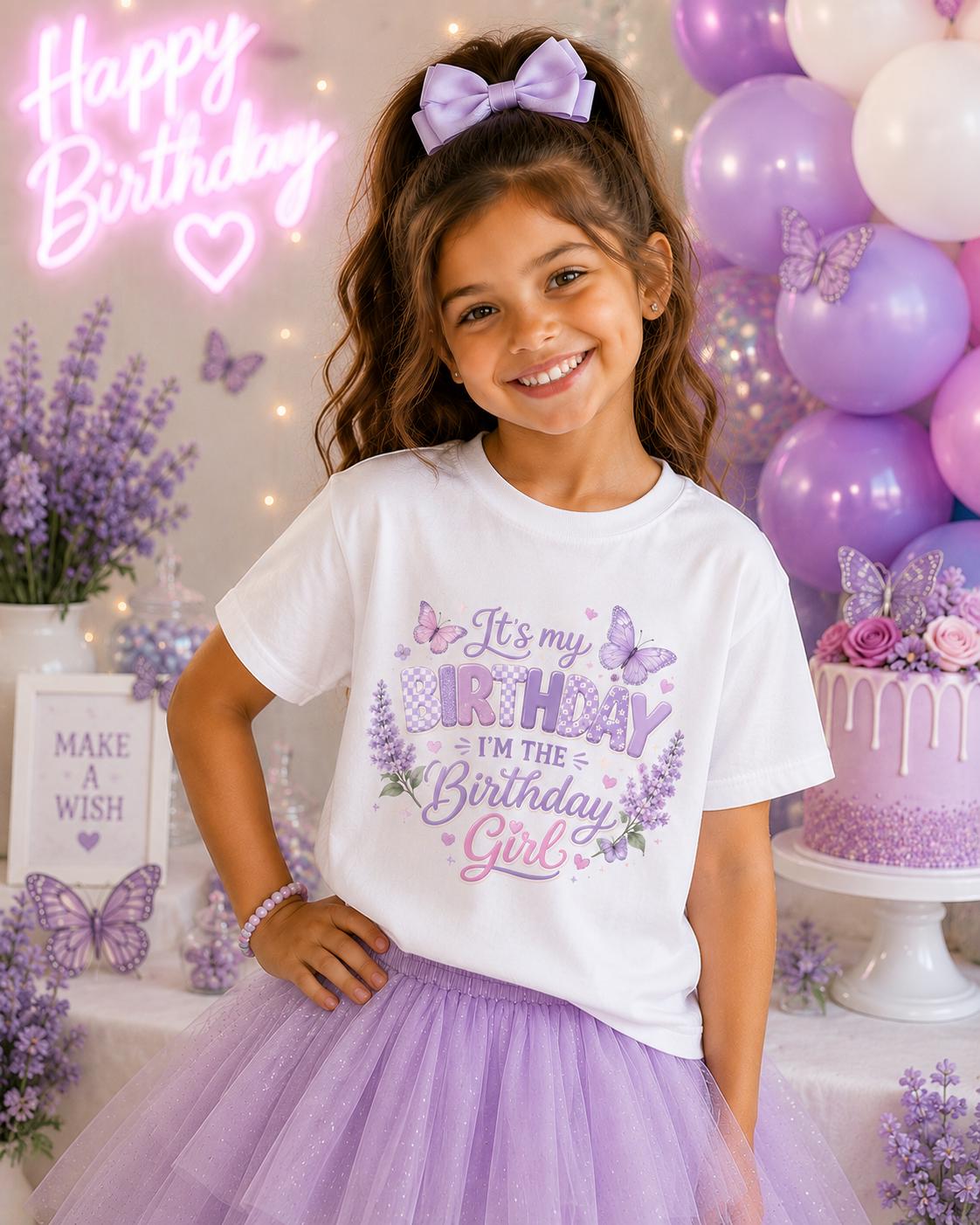 Lilac Butterfly Birthday Girl Shirt | Lavender Birthday Shirt | Butterfly Birthday Party Tee | Floral Birthday Outfit | Girls Birthday Shirt