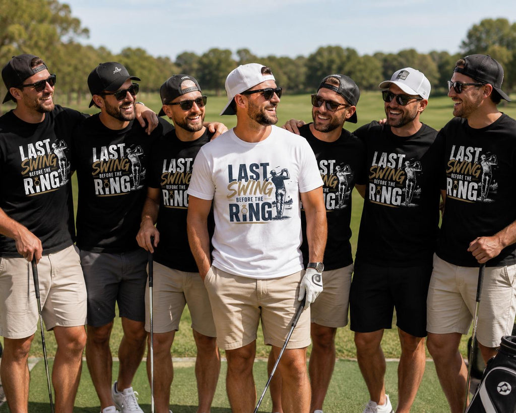 Last Swing Before the Ring Shirt | Golf Bachelor Party Shirts | Groom & Groomsmen Matching Golf Trip Tee | Bachelor Weekend Outfit