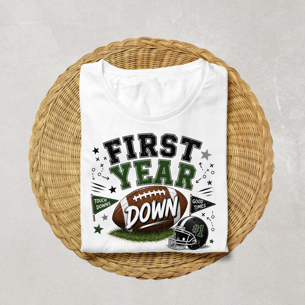 First Year Down Birthday Shirt | Football 1st Birthday Shirt | Rookie Birthday Outfit | Football Birthday Boy Tee | First Birthday Shirt