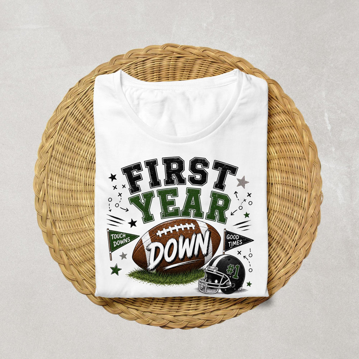 First Year Down Birthday Shirt | Football 1st Birthday Shirt | Rookie Birthday Outfit | Football Birthday Boy Tee | First Birthday Shirt