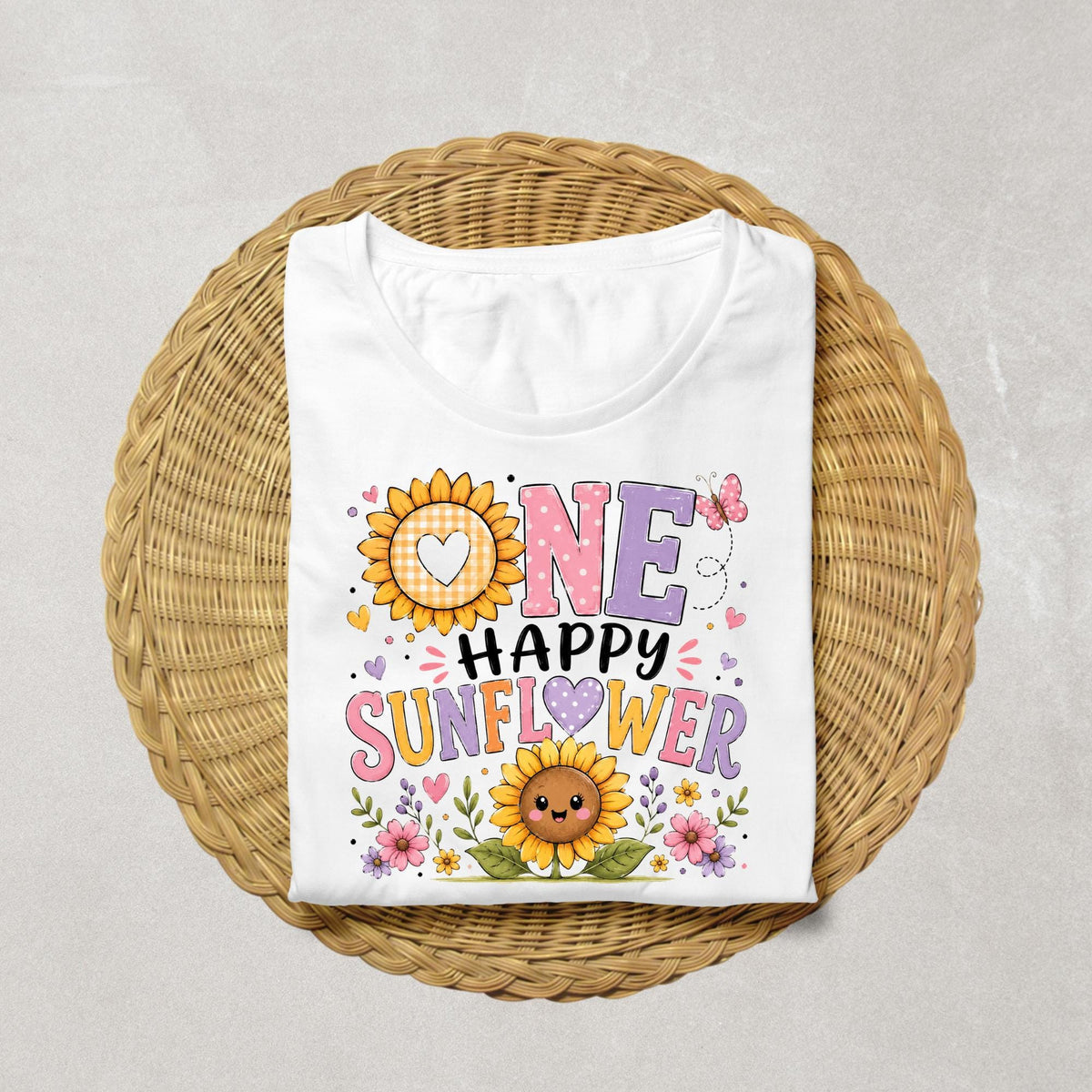 One Happy Sunflower Birthday Shirt | Sunflower 1st Birthday Shirt | Sunshine Birthday Outfit | Floral Birthday Girl Tee | First Birthday