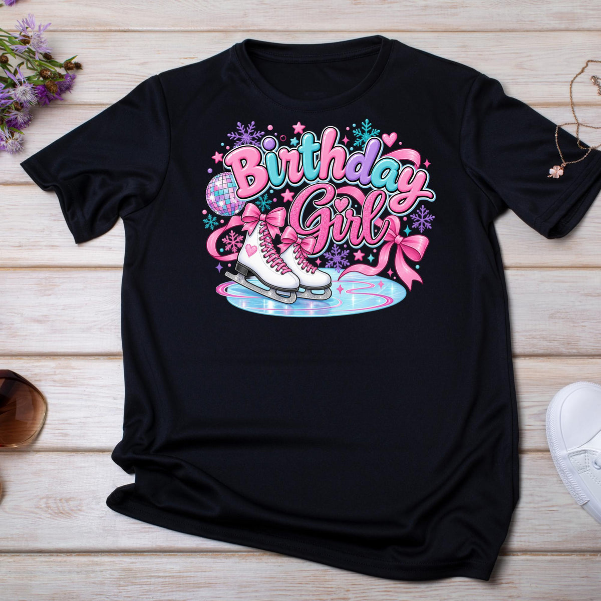 Ice Skating Birthday Shirt, Birthday Girl Ice Skating Shirt, Girls Skating Party Outfit, Ice Skate Birthday Tee, Skater Birthday Shirt