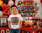 Fire Truck Birthday Shirt, Sound the Alarm Birthday Shirt, Firefighter Birthday Boy Shirt, Kids Fire Truck Party Outfit, Birthday Tee