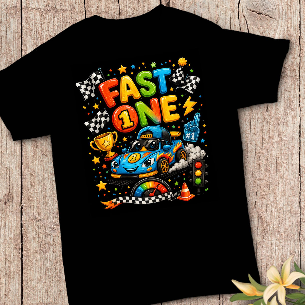 Fast One Birthday Shirt | First Birthday Race Car Shirt | Race Car 1st Birthday Outfit | Birthday Boy Shirt | Fast One Party Tee