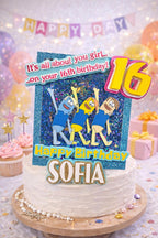 It’s All About You Girl Custom Birthday Cake Topper – Personalized Name & Age Topper, Glitter Shaker Cake Decoration | Birthday Cake Topper