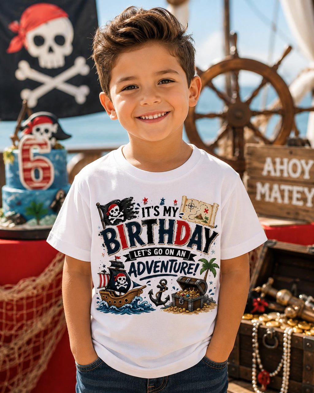 Pirate Birthday Shirt | It's My Birthday Let's Go on an Adventure | Pirate Party Shirt | Birthday Boy Tee | Kids Pirate Birthday Outfit