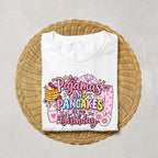Pajamas and Pancakes Birthday Shirt, Girls Pancake Birthday Shirt, Pajama Party Birthday Outfit, Sleepover Birthday Shirt, Birthday Girl Tee