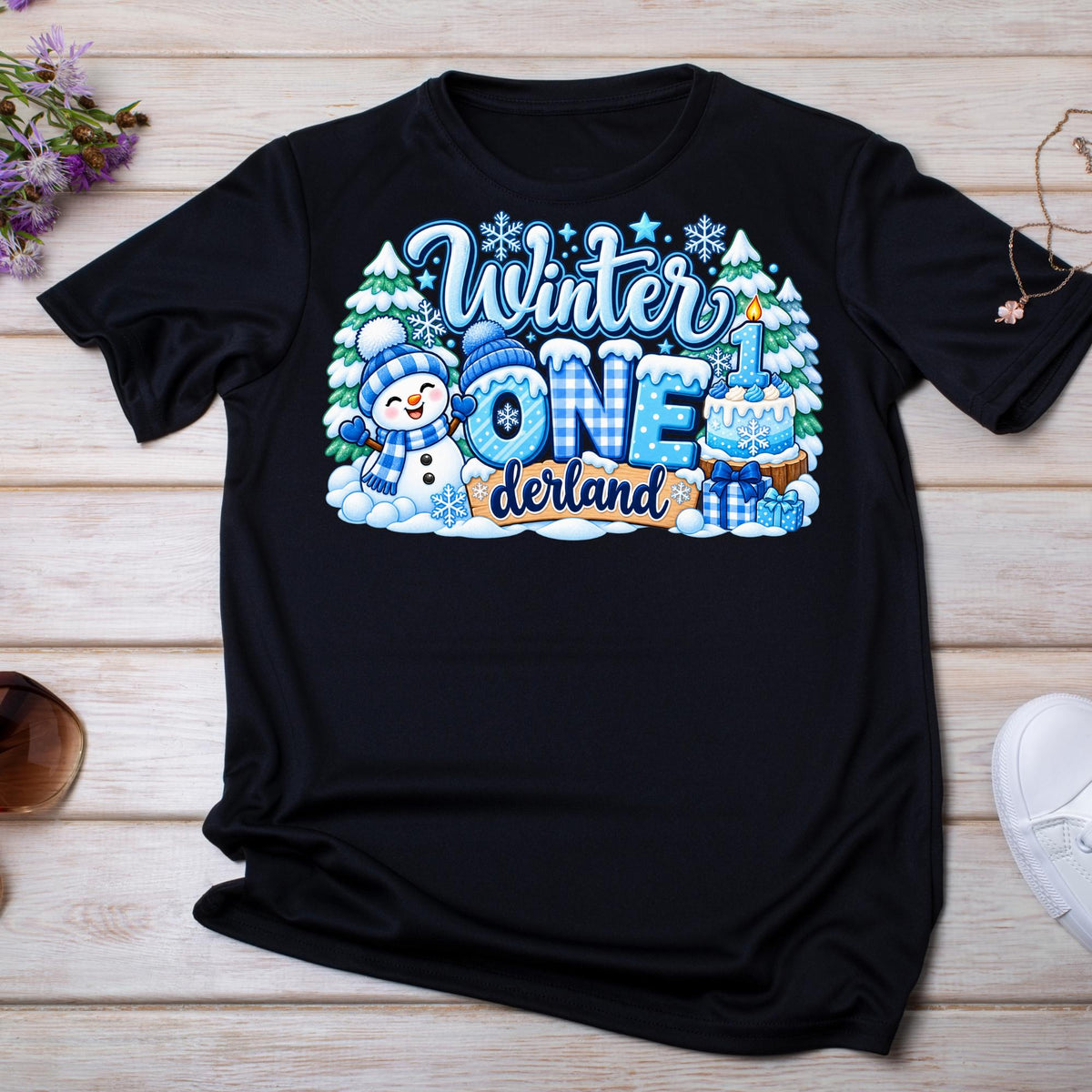 Winter ONEderland Birthday Shirt Boy, 1st Birthday Boy Shirt, Winter Wonderland First Birthday Outfit, Snowman Birthday Tee