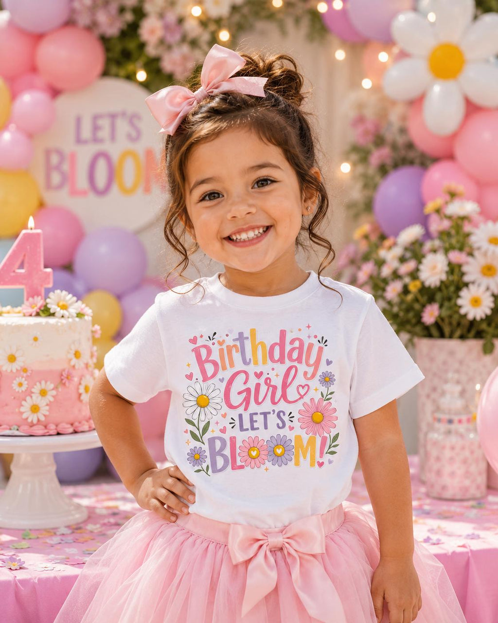 Daisy Birthday Girl Shirt | Let's Bloom Birthday Shirt | Floral Birthday Shirt | Wildflower Birthday Outfit | Girls Birthday Party Tee
