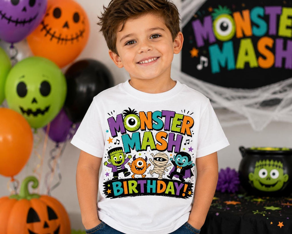 Monster Mash Birthday Shirt | Kids Halloween Birthday Shirt | Cute Monster Party Tee | Spooky Birthday Outfit | Monster Birthday Boy Shirt