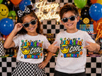 Four Ever Cool Birthday Shirt, 4th Birthday Shirt Boy Girl, Retro Smiley Birthday Shirt, Checkered 4th Birthday Outfit, Fourth Birthday Tee