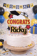 Graduation Cake Topper with Name | Congrats Grad Cake Decoration | Personalized Class of 2026 Topper | High School or College Graduation