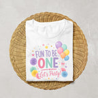 Fun to Be One Birthday Shirt | 1st Birthday Girl Shirt | Pastel First Birthday Outfit | Rainbow Balloon Birthday Tee | ONE Birthday Shirt