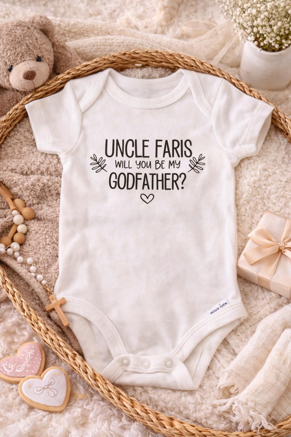 Godparent Proposal Onesie – Will you be my godparent Bodysuit | Godparent Proposal Outfit – Baptism Proposal – Pregnancy Announcement Gift