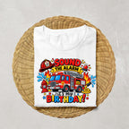 Fire Truck Birthday Shirt, Sound the Alarm Birthday Shirt, Firefighter Birthday Boy Shirt, Kids Fire Truck Party Outfit, Birthday Tee
