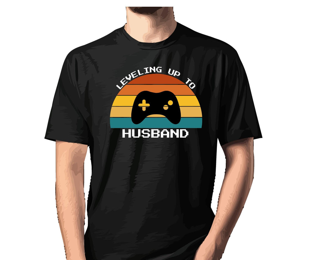 Leveling Up to Husband Shirt – Gamer Husband Gift, Retro Video Game Tee for Men, Wedding Gift for Groom, Father’s Day Gaming Shirt