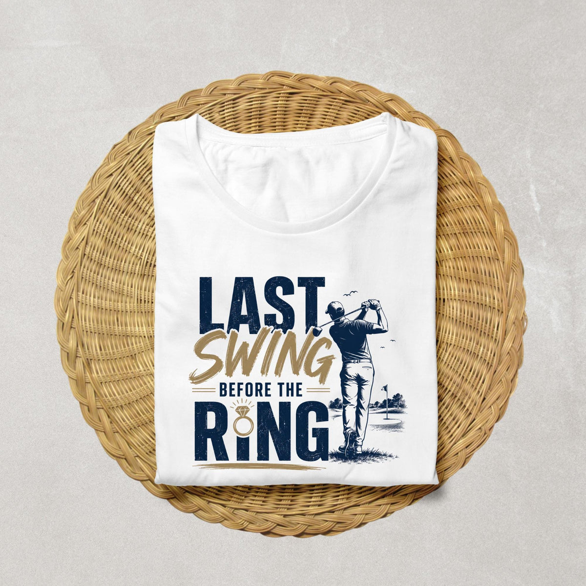 Last Swing Before the Ring Shirt | Golf Bachelor Party Shirts | Groom & Groomsmen Matching Golf Trip Tee | Bachelor Weekend Outfit