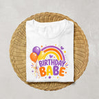 Birthday Babe Shirt | Rainbow Birthday Girl Shirt | Colorful Birthday Party Tee | Matching Cake Topper Available | Girls Birthday Outfit
