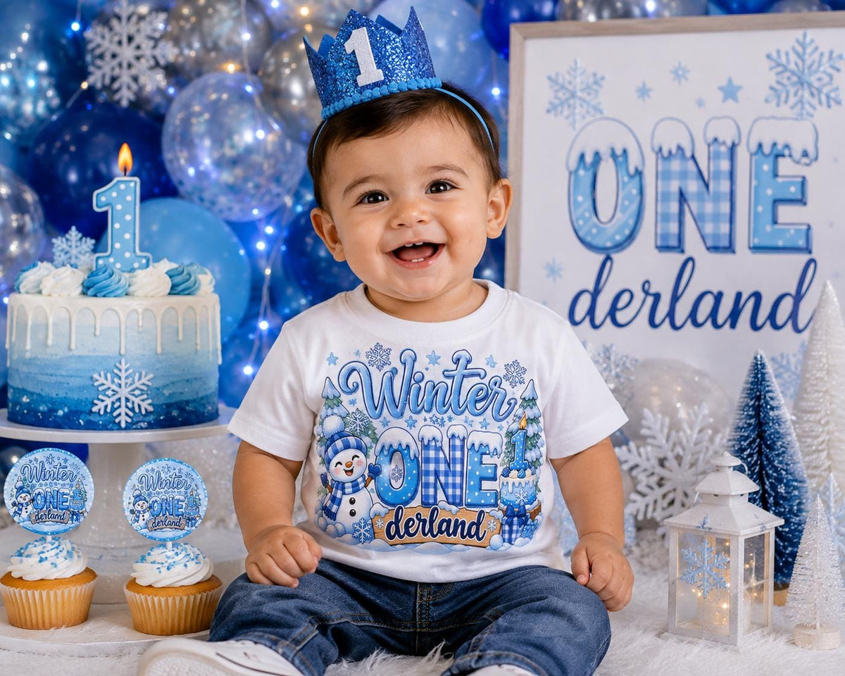 Winter ONEderland Birthday Shirt Boy, 1st Birthday Boy Shirt, Winter Wonderland First Birthday Outfit, Snowman Birthday Tee