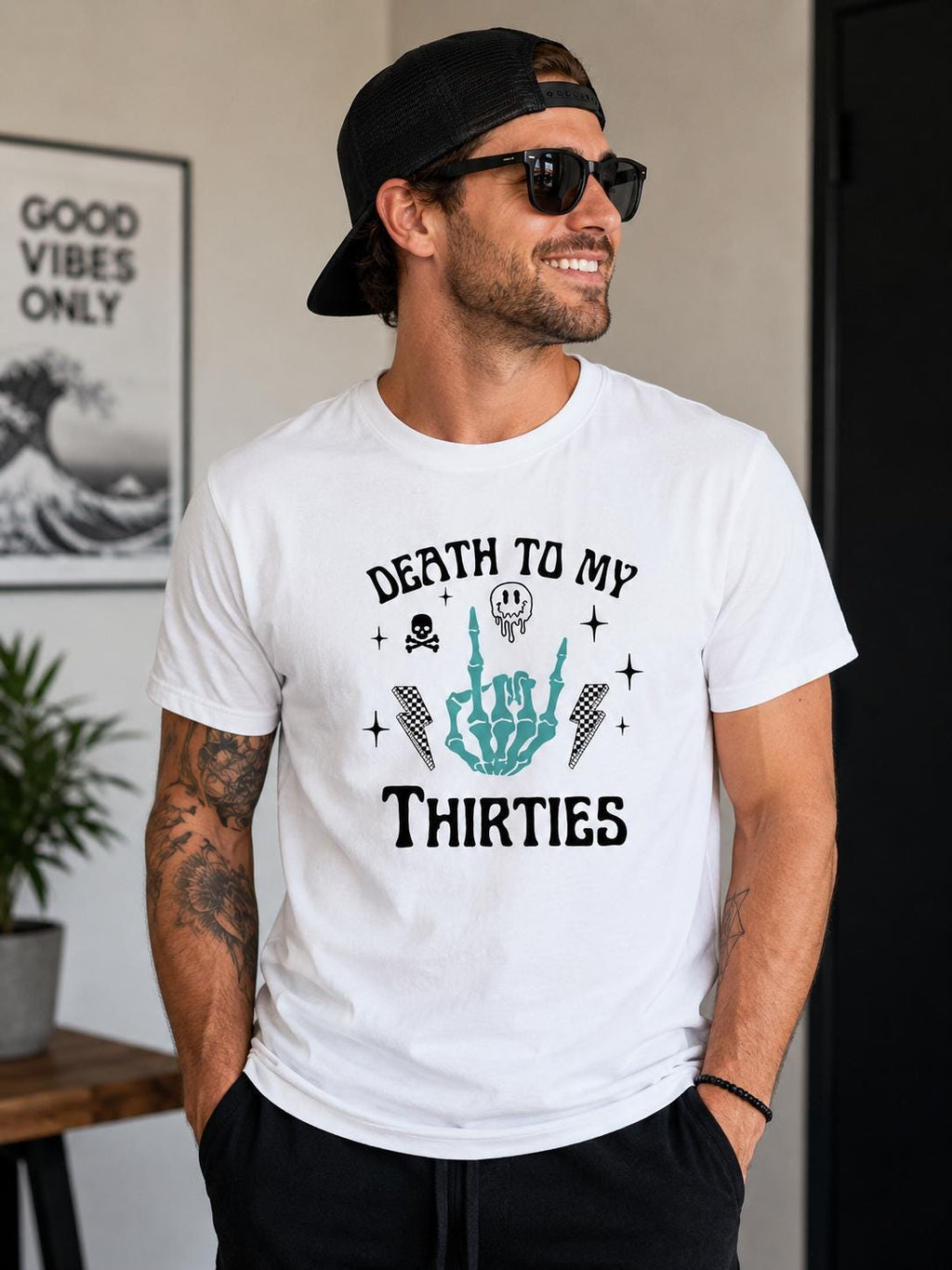Death to My Thirties Shirt, 40th Birthday Shirt, Funny 40th Birthday Tee, Skeleton Hand Birthday Shirt, Over the Hill Birthday Gift