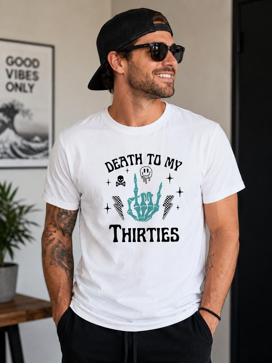 Death to My Thirties Shirt, 40th Birthday Shirt, Funny 40th Birthday Tee, Skeleton Hand Birthday Shirt, Over the Hill Birthday Gift