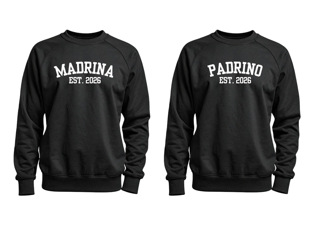 Madrina Crewneck Sweatshirt | Padrino Sweatshirt | Godparent Proposal Gift | Personalized Baptism Gift | Est Year Custom Sweater