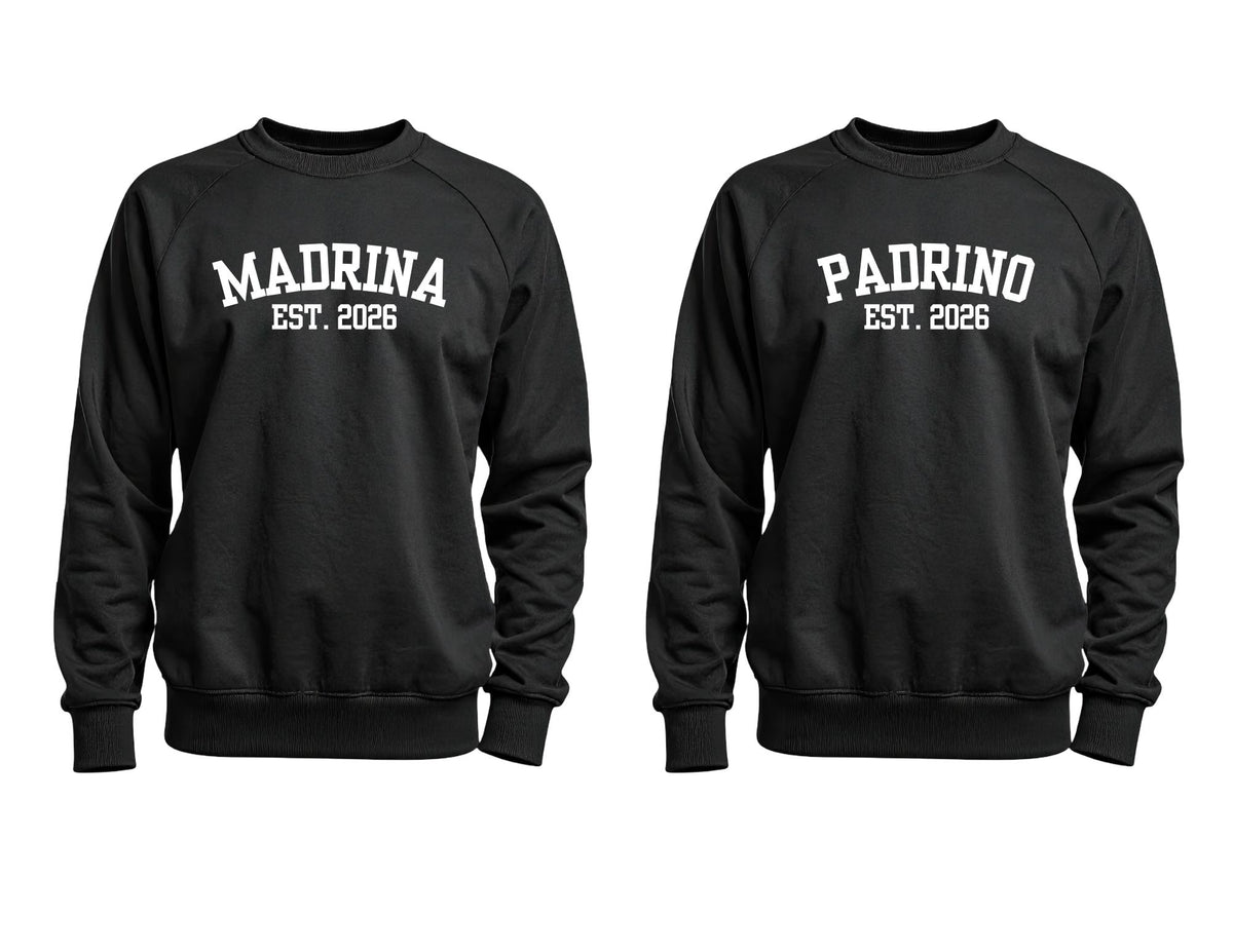 Madrina Crewneck Sweatshirt | Padrino Sweatshirt | Godparent Proposal Gift | Personalized Baptism Gift | Est Year Custom Sweater