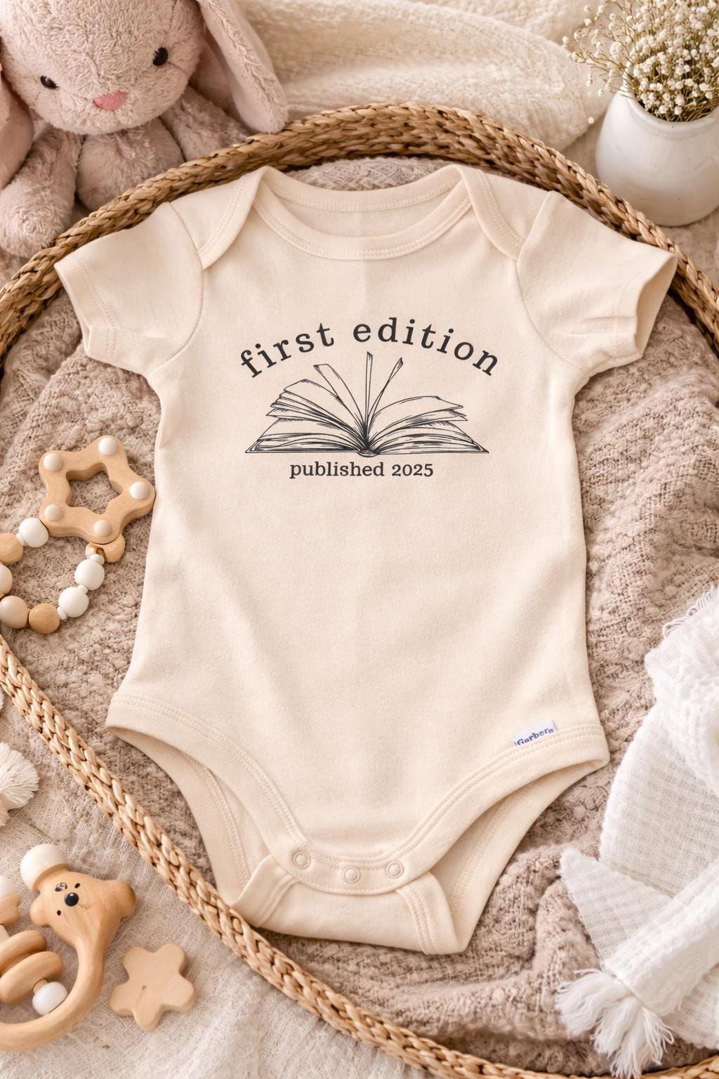 First Edition Baby Onesie – Published 2025 Baby Bodysuit – Pregnancy Announcement Outfit – Newborn Coming Home Outfit – Baby Shower Gift