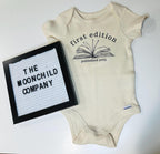 First Edition Baby Onesie – Published 2025 Baby Bodysuit – Pregnancy Announcement Outfit – Newborn Coming Home Outfit – Baby Shower Gift