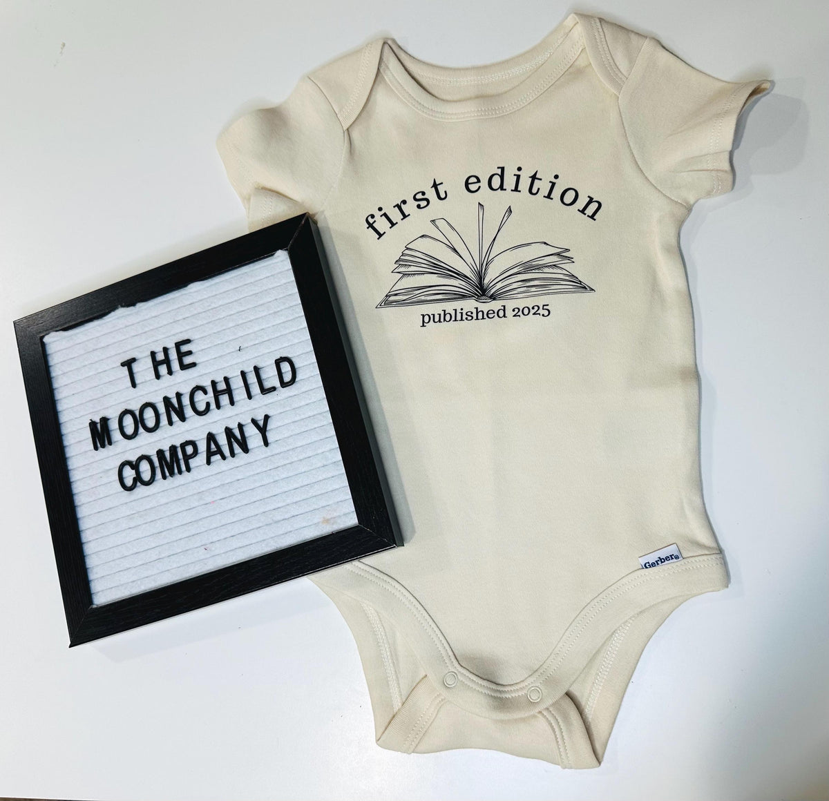 First Edition Baby Onesie – Published 2025 Baby Bodysuit – Pregnancy Announcement Outfit – Newborn Coming Home Outfit – Baby Shower Gift