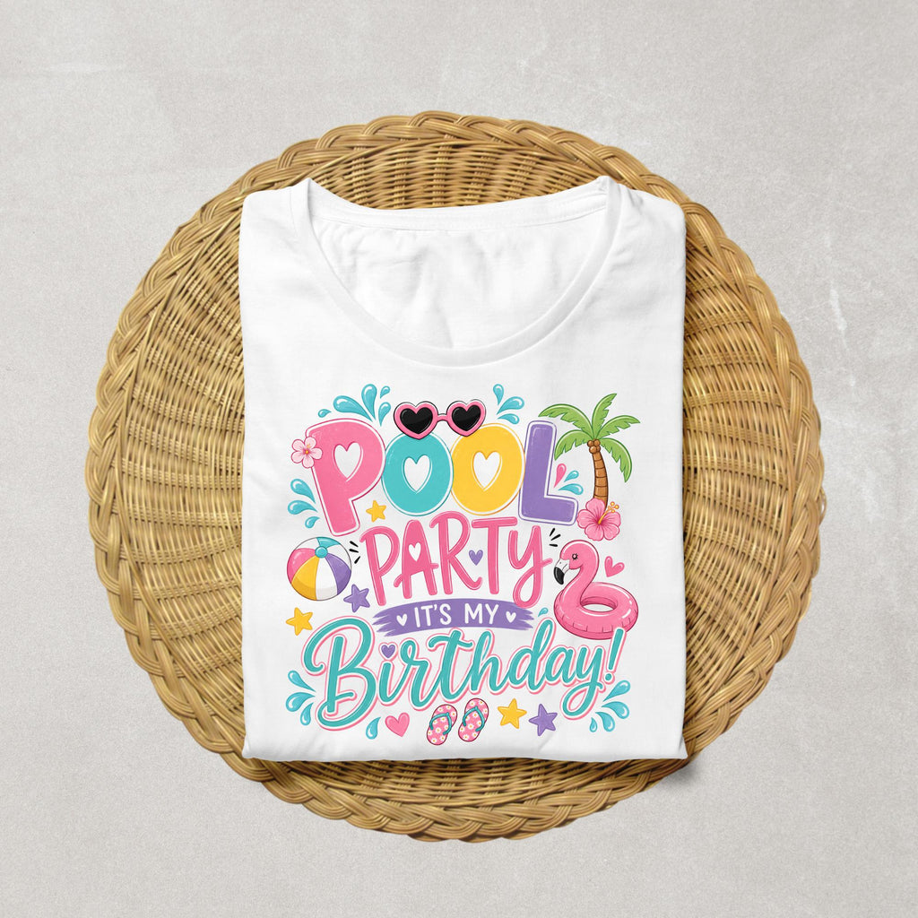 Pool Party Birthday Shirt | Girls Summer Birthday Shirt | Tropical Pool Party Tee | Birthday Girl Outfit | Beach Birthday Shirt