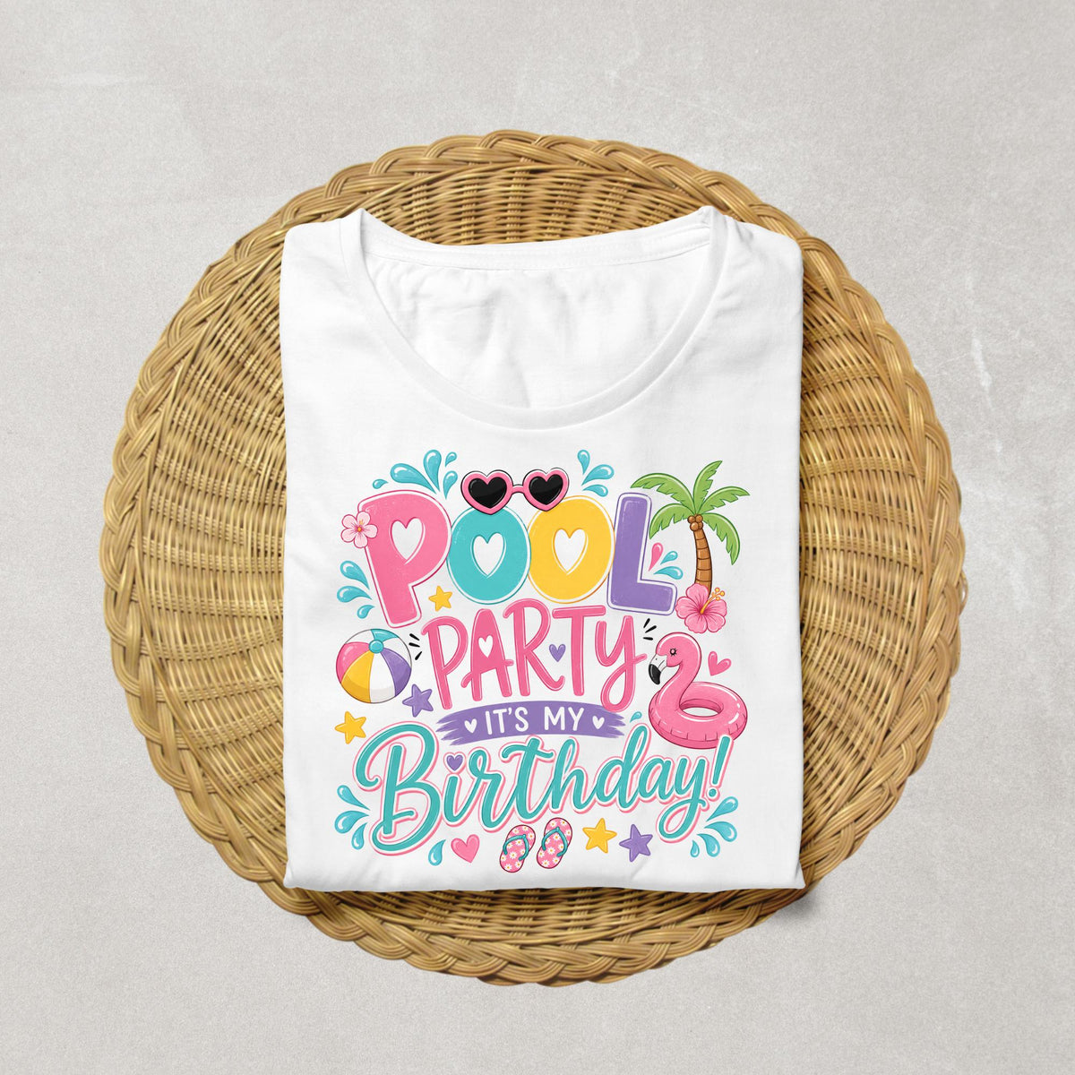 Pool Party Birthday Shirt | Girls Summer Birthday Shirt | Tropical Pool Party Tee | Birthday Girl Outfit | Beach Birthday Shirt