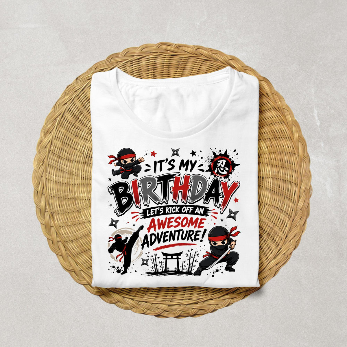 Ninja Birthday Shirt | It's My Birthday Let's Kick Off an Awesome Adventure | Birthday Boy Shirt | Kids Ninja Party Tee | Martial Arts Bday