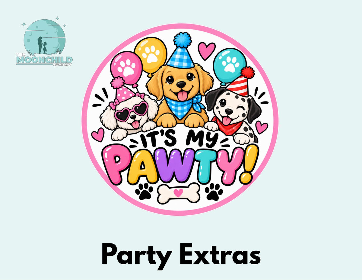Puppy Birthday Party Decorations, Puppy Cupcake Toppers, Dog Birthday Stickers, Puppy Favor Tags, It’s My Pawty Party Decor
