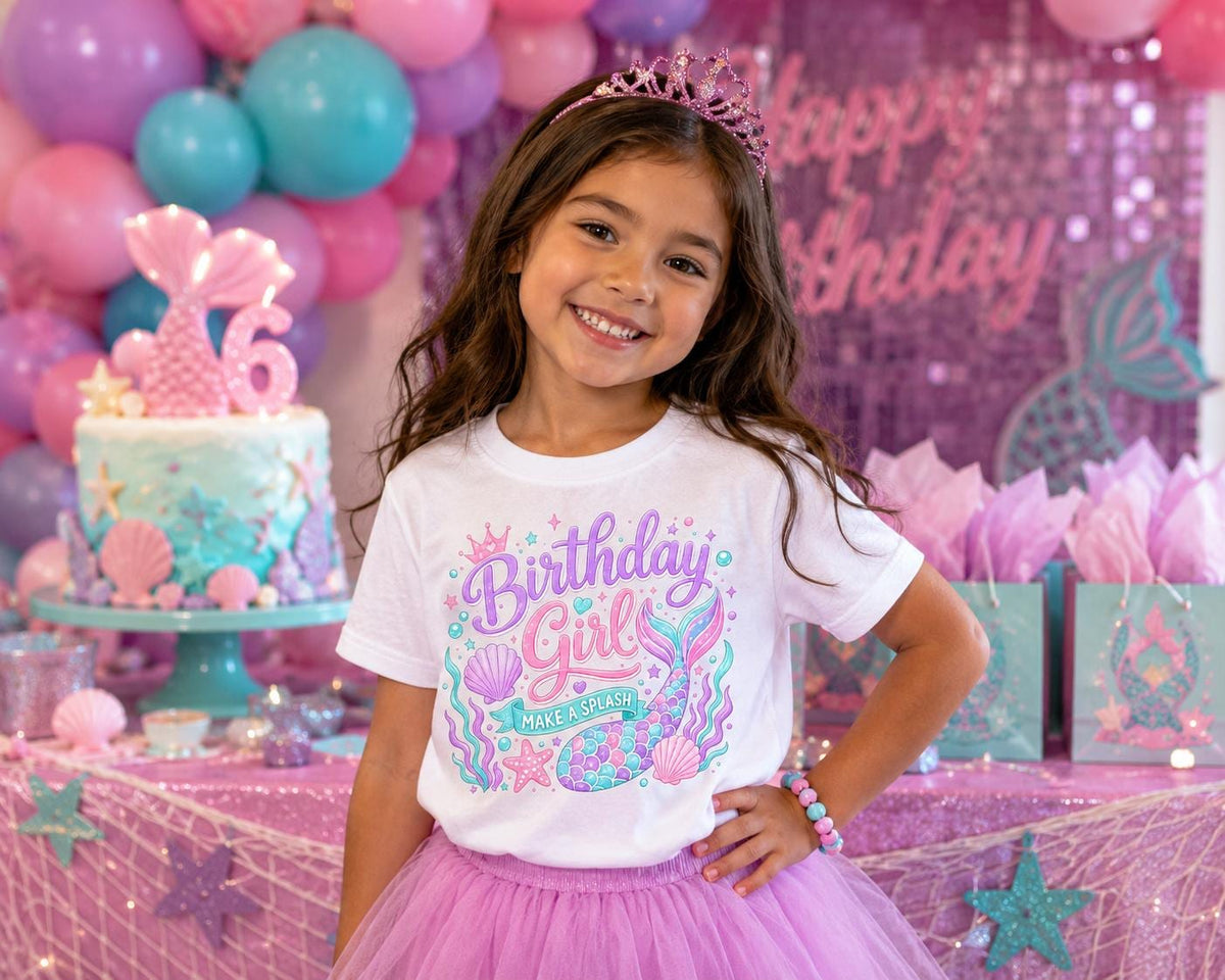 Mermaid Birthday Girl Shirt | Mermaid Birthday Outfit | Under the Sea Birthday Tee | Girls Birthday Shirt | Matching Cake Topper Available