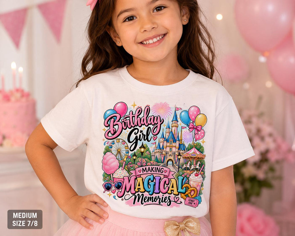 Magical Birthday Shirt Girl, Magical Birthday Shirt, Castle Birthday Shirt, Birthday Girl Vacation Tee, Amusement Park Birthday Outfit