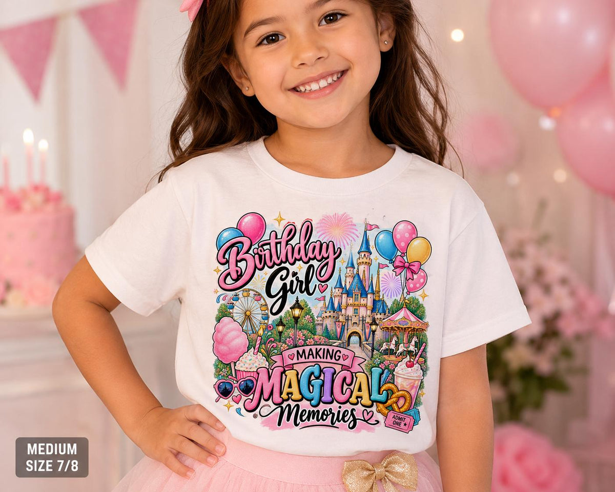 Magical Birthday Shirt Girl, Magical Birthday Shirt, Castle Birthday Shirt, Birthday Girl Vacation Tee, Amusement Park Birthday Outfit