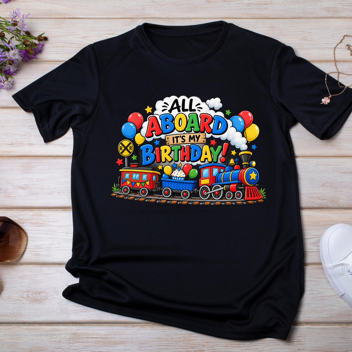 Train Birthday Shirt, All Aboard Birthday Shirt, Train Birthday Boy Shirt, Kids Train Party Outfit, Choo Choo Birthday Tee