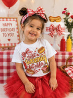 Weenie Birthday Shirt Girl, Hot Dog Birthday Shirt, Just a Weenie Bit Older Shirt, Picnic Birthday Outfit, Girls Birthday Tee