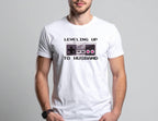 Leveling Up to Husband Shirt, Groom Video Game Shirt, Gamer Bachelor Party Tee, Engagement Party Shirt for Groom, Wedding Gaming Theme