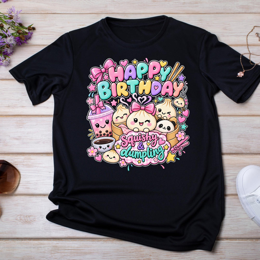 Dumpling Birthday Shirt Girl, Kawaii Birthday Shirt, Cute Food Birthday Tee, Boba Birthday Shirt, Squishy Birthday Party Outfit for Kids